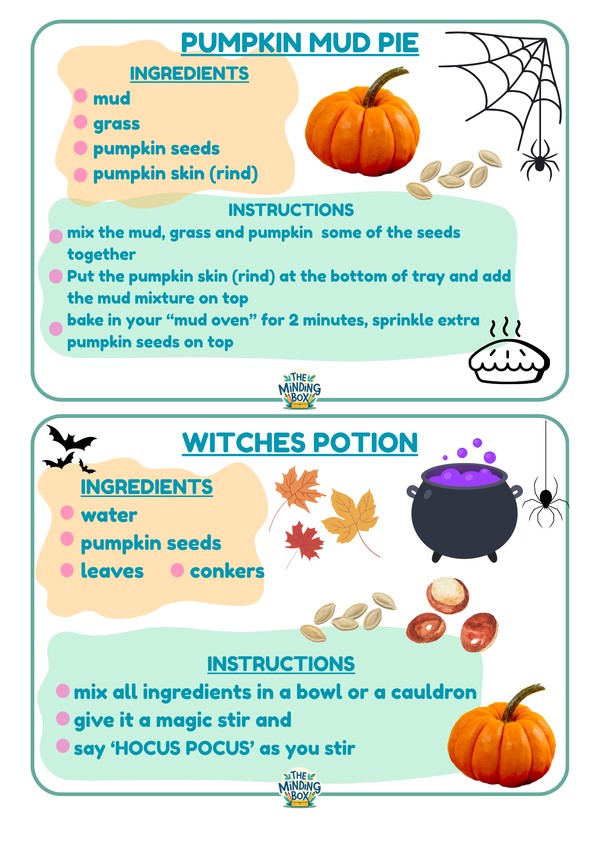 Pumpkin Pie Mud Kitchen Cards
