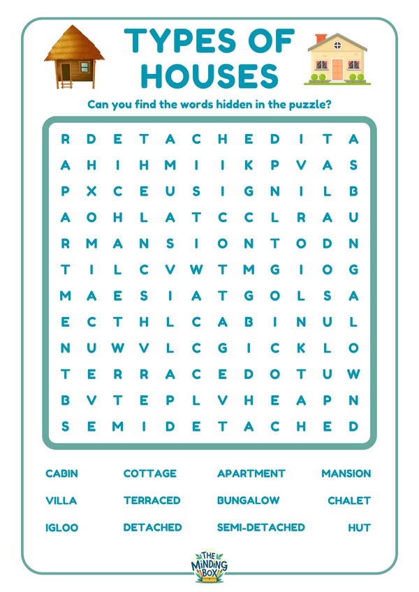 House Types Word Search