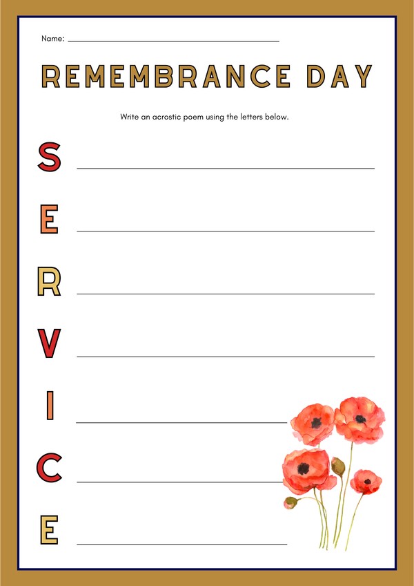 Remembrance Day Activity 1