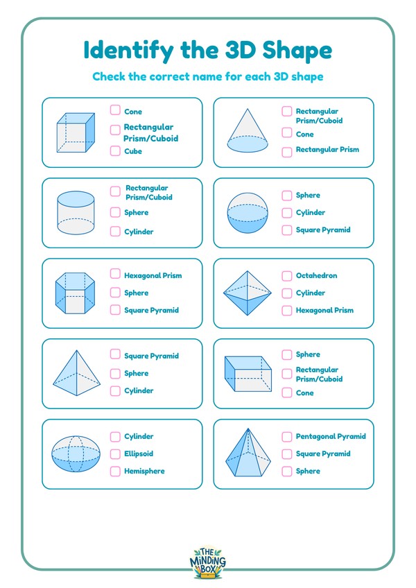 3D Shapes Older Children