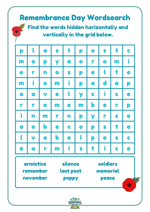 Remembrance Day Wordsearch