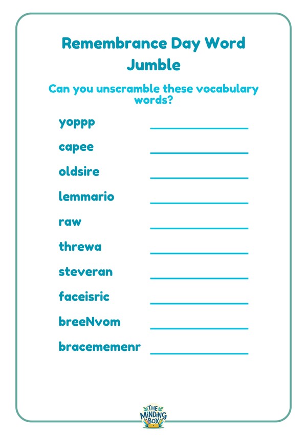 Unscramble Vocabulary Words