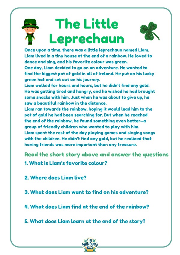 Reading Comprehension St Patricks Day