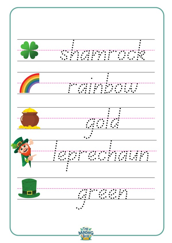 Trace The Words St Patricks Day