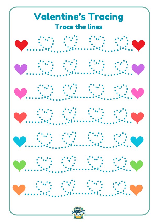 Valentines Trace The Lines