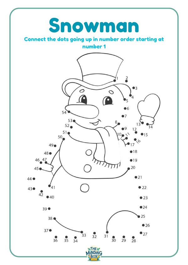 Snowman Dot To Dot