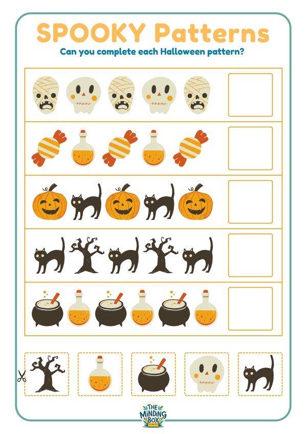 Halloween Pattern Cut And Glue