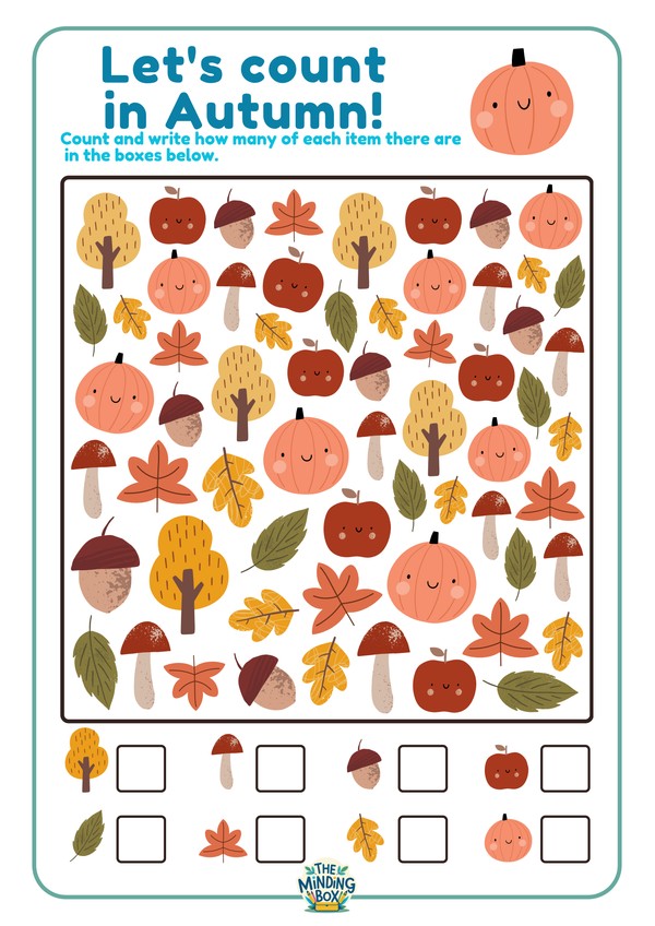 Autumn Counting Worksheet