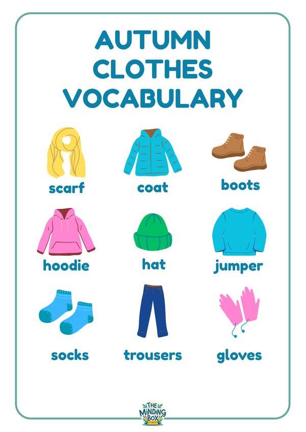 Autumn Clothes Vocabulary Worksheet