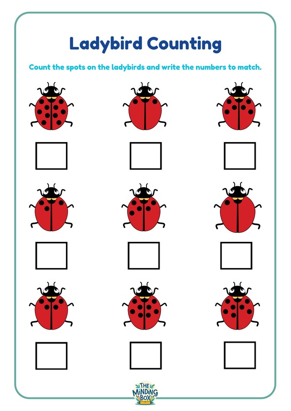 Ladybug Counting Worksheet