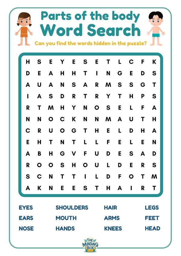 Body Parts Word Search