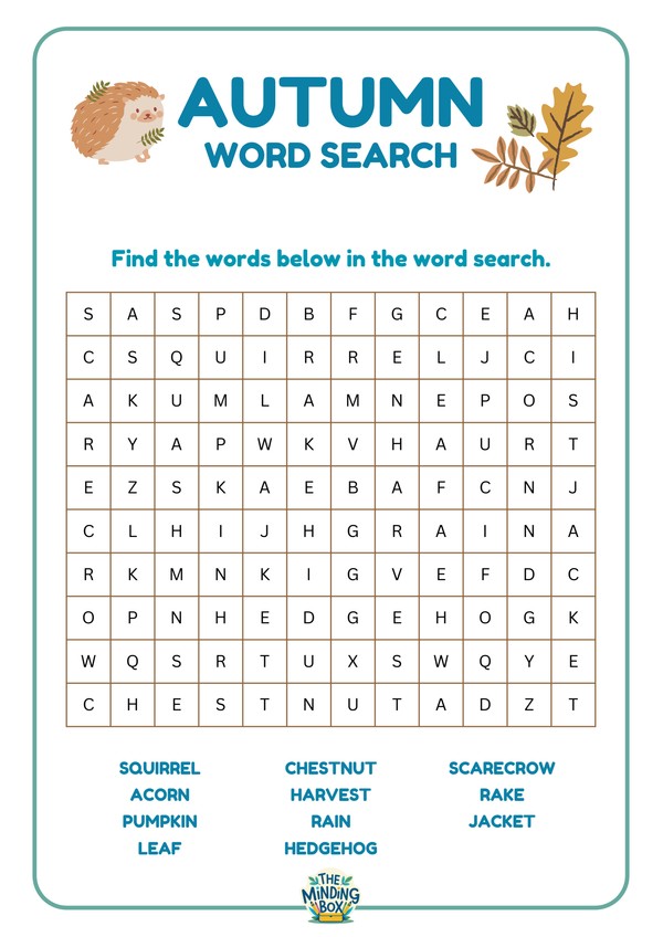 Autumn Word Search