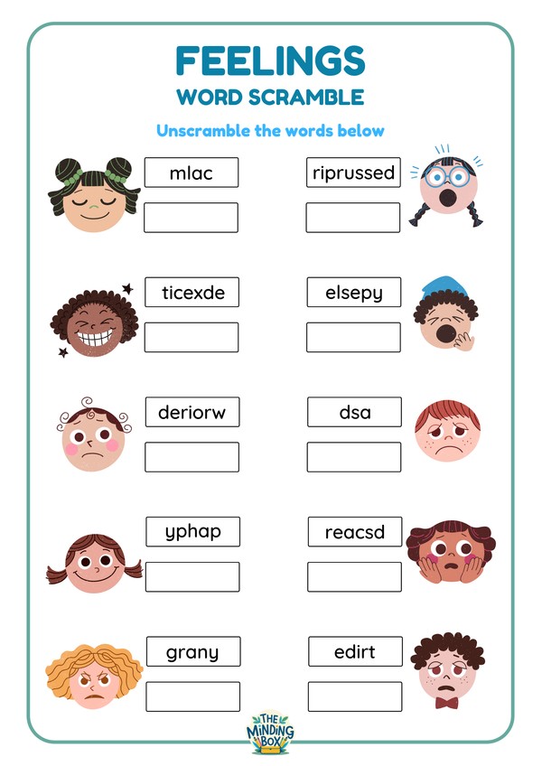Feelings Word Scramble