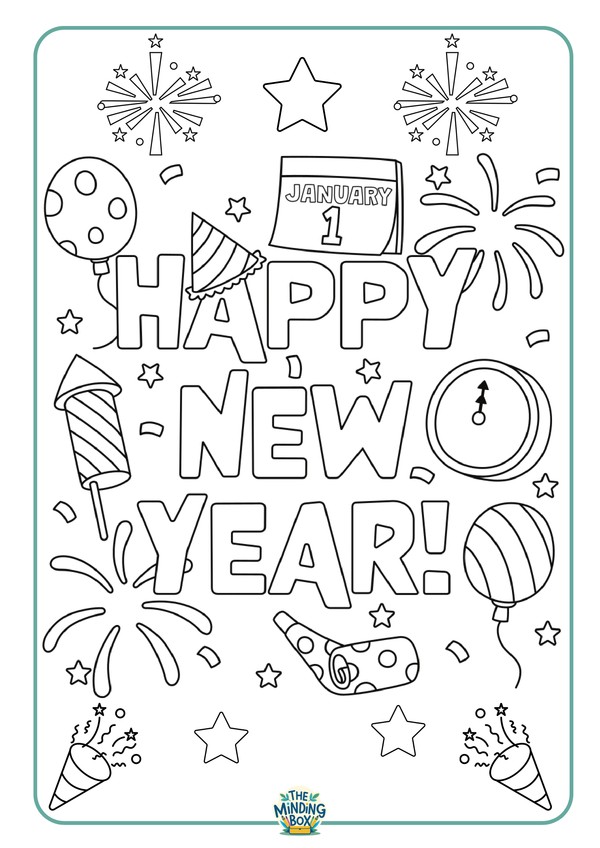 Happy New Year Colouring