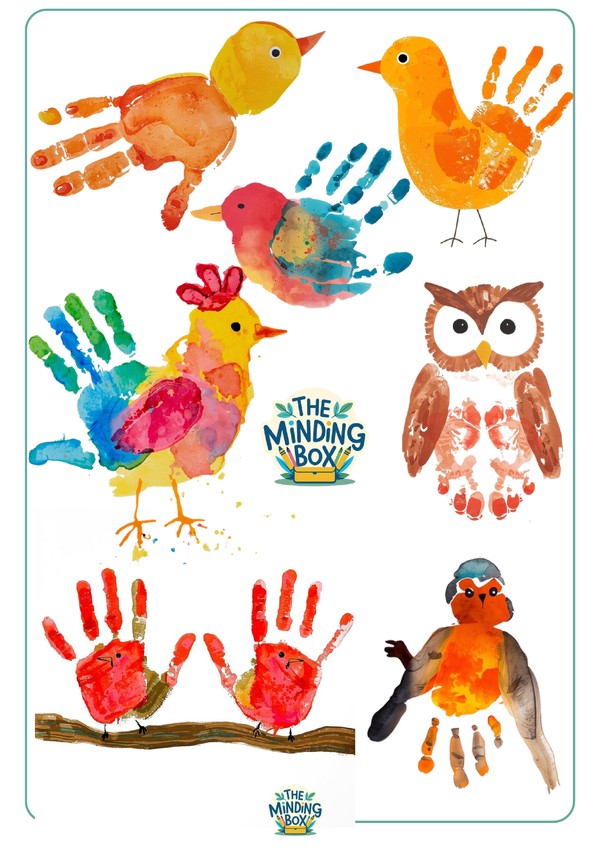 Hand Print Art Bird